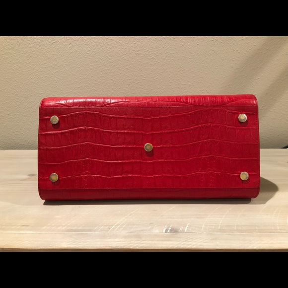 Red Saint Laurent Sac De Jour Embossed Croc Large - Picture 8 of 8